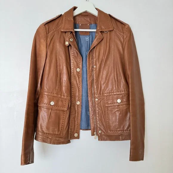 Massimo LEATHER JACKET Jackets Coats Massimo Dutti Nappa